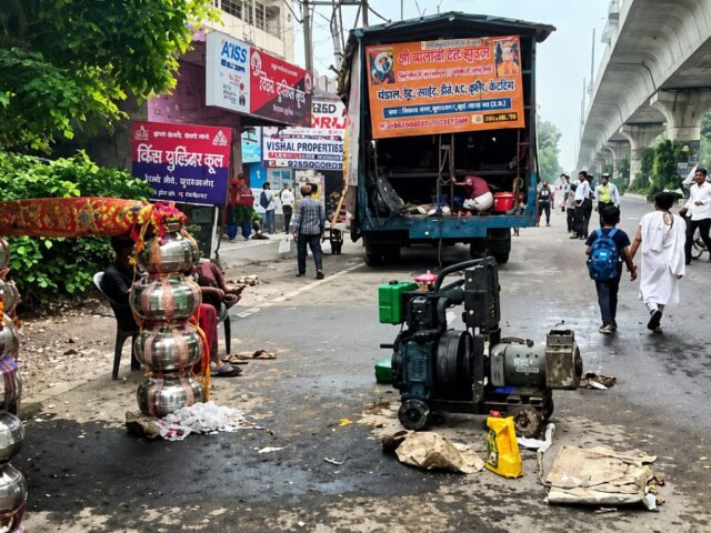 एम्बुलेंस की टक्कर से कांवड़ खंडित, कांवड़ियों ने दिल्ली–मेरठ मार्ग पर लगाया जाम